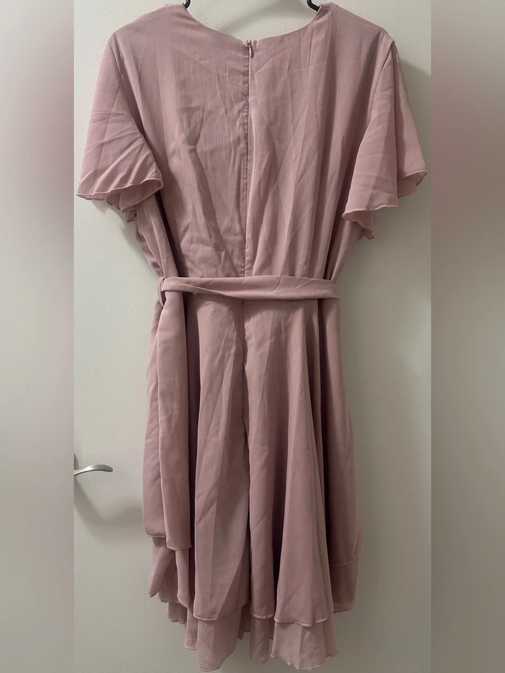 Women's Dusty Rose Wrap Babydoll Dress - Unbranded